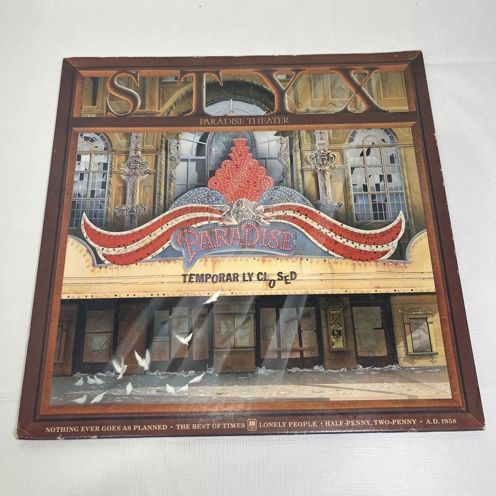 Styx Paradise Theater SP-3719 1980 A&M Vinyl LP Etched Vinyl Record 1980s Rock